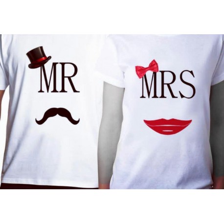 تیشرت چاپی ست پوش ها مدل MR & MRS