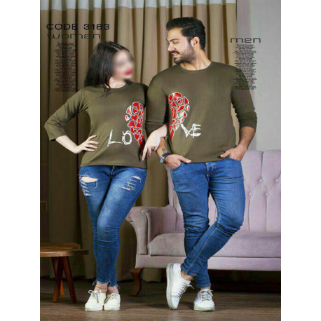 ست لباس زن و مرد طرح قلب love