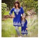 ست لباس آبی مادر و دختر برندستان مدل آیناز