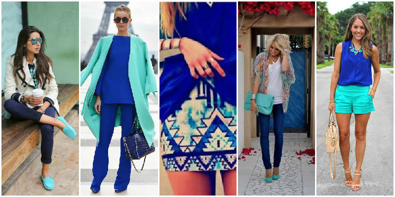 ست لباس زنانه آبی کاربنی و فیروزه ای روشن