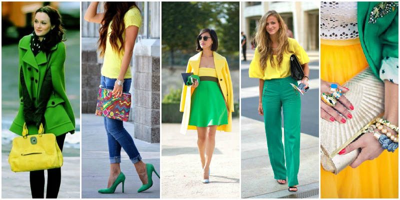 ست لباس سبز و زرد