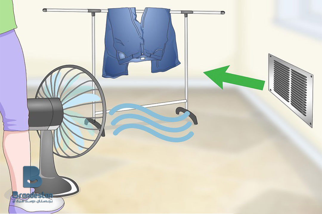 خشک کردن لباس به کمک پنکه